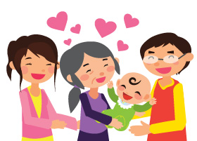 婆婆抱著BB,大家都滿足地笑 婆婆抱著BB,大家都滿足地笑