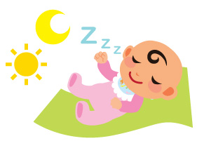 BB在媽媽的子宮裏不分晝夜，所以在初生頭一、兩個月也一樣，疲倦便睡覺